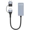 AISENS - A109-0710 - Convertisseur USB3.2 Gen1 USB-A+USB-C Vers Ethernet 2.5G 10/100/1000/2500 Mbps, Gris, 15 Cm