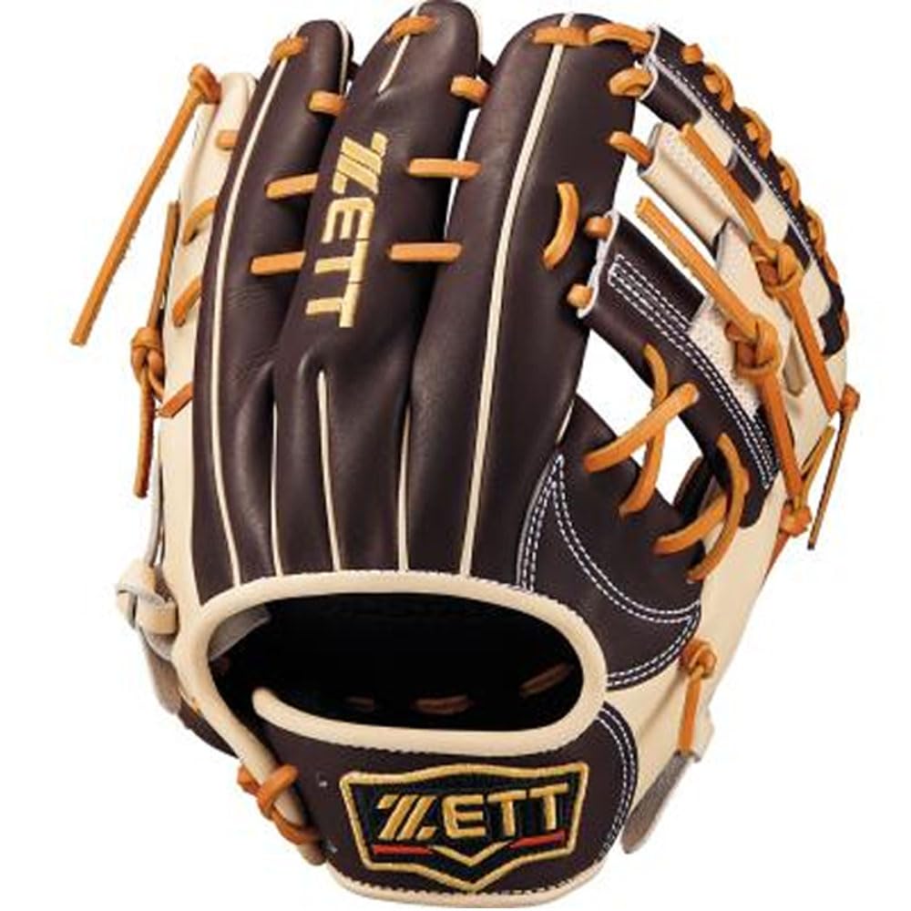 

ZETT Pro Status SCE Soft Baseball Glove for Second and B Size 4 Shortstop, Brown/Pastel (3732), (BRGB32556F)