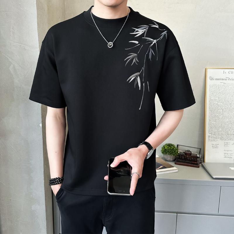 2025 Summer Men's T-Shirt Men Cotton Casual Funny Shirts Men Design Print Loose O-Neck T Shirt Men Half Sleeve T-Shirt Male Tops Tees