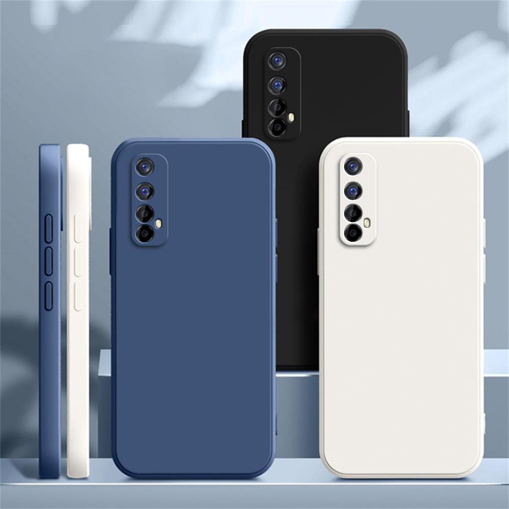 Al Soft Case for OPPO Realme 7 Camera Protection Square Liquid Silicone Realme7 5G Classic Shockproof Covers Fundas