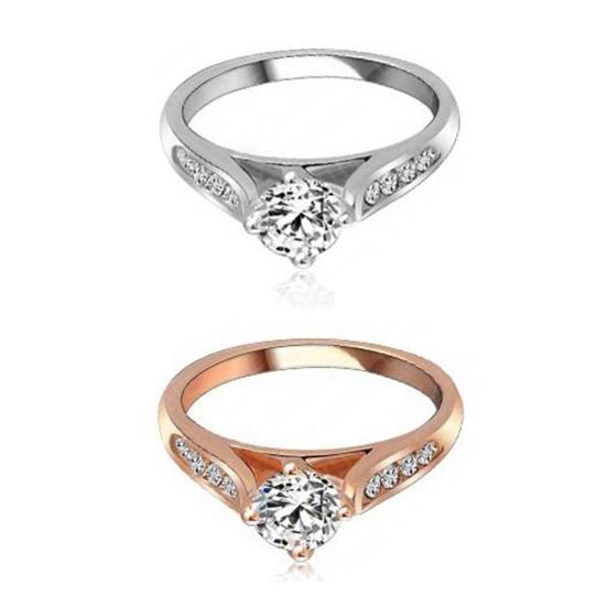 Simple Ring Inserted Charming 2 Colors Simple Inlaid Ring for Christmas