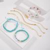 Cross Border Bohemian Style Imitation Turquoise Bead Shell Bracelet Vacation Style Letter Imitation Pearl Bracelet Set
