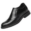 First layer sheepskin Brock men's leather shoes business dress heightening shoes one pedal foot cover casual beef tendon sole men's shoes
