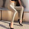 Damen Leggings Elastischer Hoher Bund Glitzerdesign Lange Hose Slim Fit Hüfthebung Yogahose Dehnbare Bodycon Hose