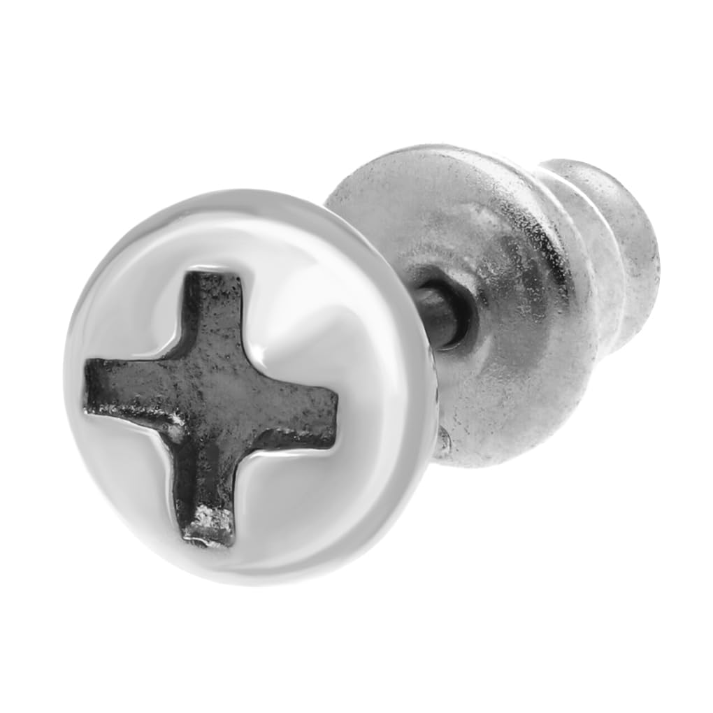 

[Shinjuku Gin no Kura] Simple Screw Stud Stud Earring (Silver) 1P, Single Ear, Gold Stud, Simple Screw Stud