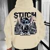 Men's Disney Stitch Cool Graphic Hoodie Comfortable Warm Pullover Disney Outdoor Sports Top