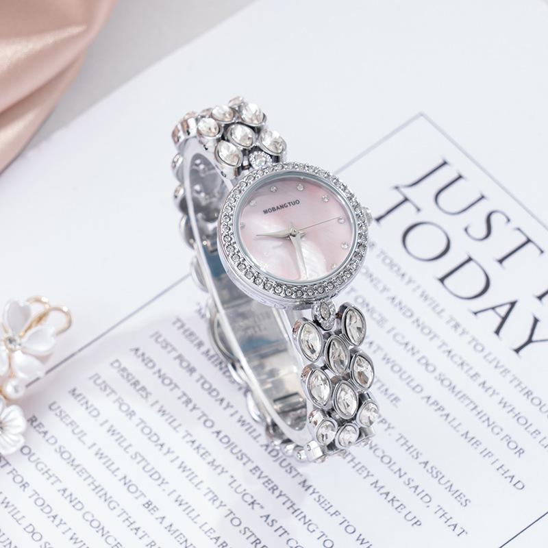 Diamond Zircon Bracelet Women'S Watch Fashion Fritillary Face Metal Belt Waterproof Quartz Watch