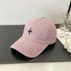 Simple pattern embroidery versatile soft top baseball cap Japanese and Korean style fashion embroidery cap men and women