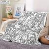 Adult Coloring Blanket Suitable for Relax & Doodling - Soft Flannel Cat-Themed Pages with Reusable Sheets, Machine Washable Gift for Cat Lovers, for H