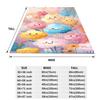 Whimsical Floral Throw Blanket - Cheerful Smiling Flowers in Pastel Hues, Soft and Cozy Blanket for Home Décor - Perfect for Kid