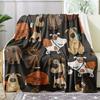 Cute Cartoon Dog Flannel Printed Blanket Suitable for All Seasons Suitable for Living Room Office Sofa and Travel