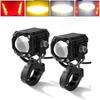 2 adet DC 12V-24V Motosiklet LED Sis Farları 6000lm Spot Lambası Paslanmaz Çelik Braketli Evrensel Far Motosiklet, Bisiklet, SUV için Uygun