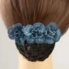 Nurse Hair Snood Flower Decor Fishnet Hollow Out Anti-slip Elastic Hair Decoration OL Style Airline Stewardess Waitress Hair Snood Women Head