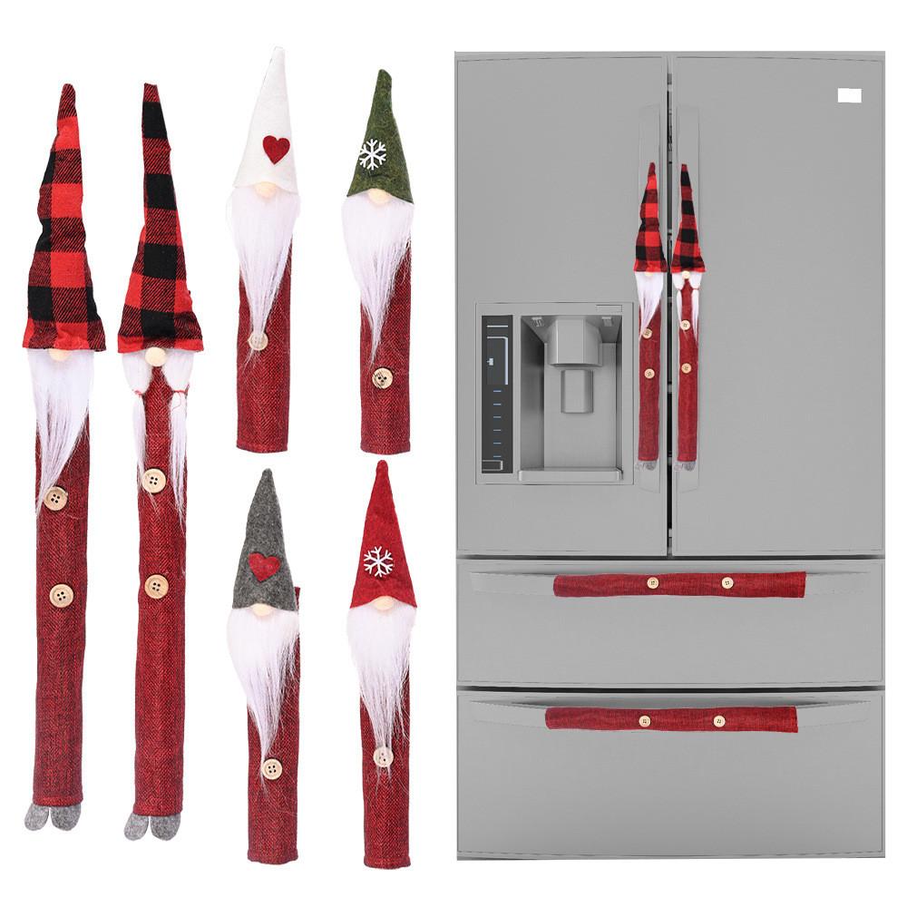 Charming Rustic Forest Santa Burlap Handle Covers Eight Pack For Festive Christmas Decor