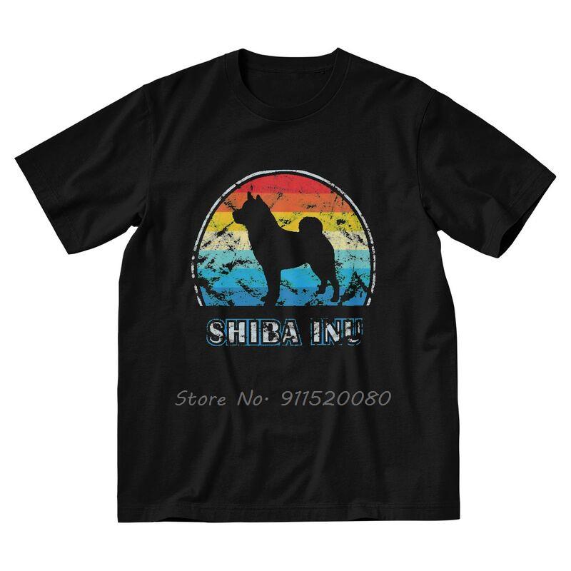 Retro Shiba Inu Vintage Dog Tshirt Men Streetwear T Shirt Short Sleeve Funny Dog Blockchain Tshirt Cotton Tees Top Clothes Gift