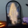 Halloween Novelty Ghost Mirror Light-up Hologram Ghost Mirror with LED Light for Haunted House Indoor Bedroom Kitchen Fireplace Decor