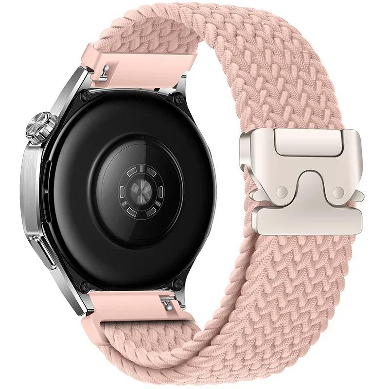 22/20mm Nylon-Geflechtband für Huawei Watch 5 GT6-5 Pro GT6-5-4 46mm Fallschirmschnalle Atmungsaktives Armband für Samsung Watch 7 6