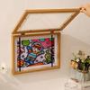 Children's Magnetic Picture Frame with Flip Cover, Holds 150 A4 Sheets, Punch-Free Wooden Design