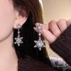 For Women Unique Imitation Pearl Long Chain Rhinestone Retro Pendant Earrings Fashionable Jewelry New Shiny Snowflake Earrings