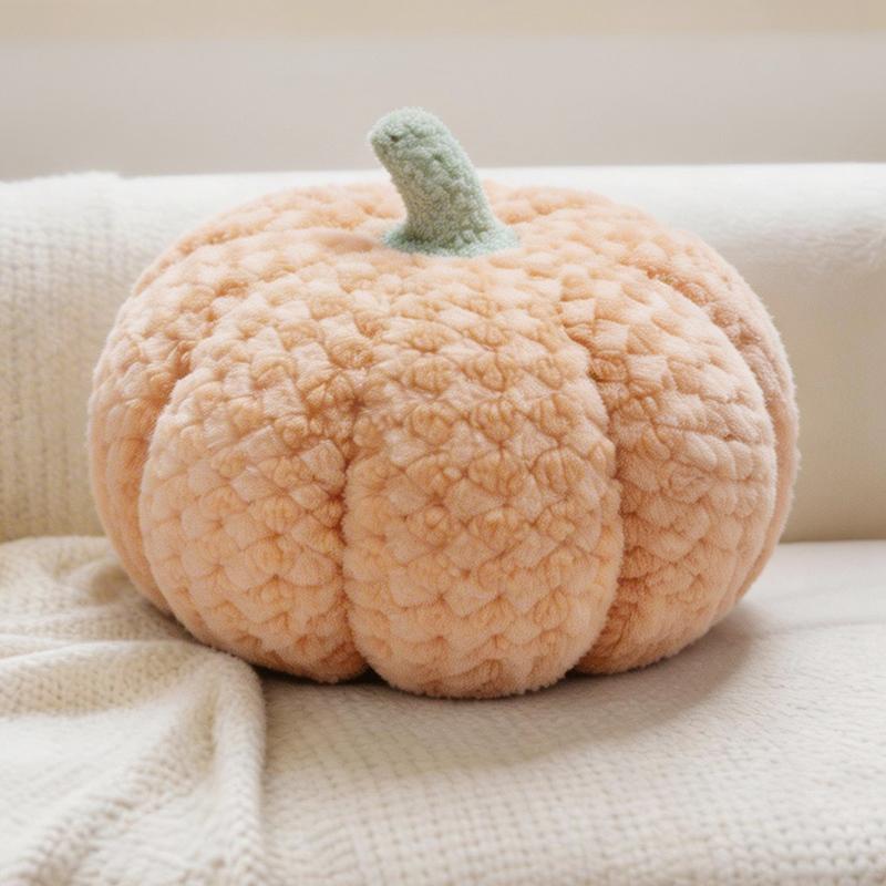 Pretty Cream Color Pumpkin Plush Toys Stuffed Soft Lifelike Pumpkin Doll Cozy Home Throw Pillow Kawaii Party Decor Nice Gift
