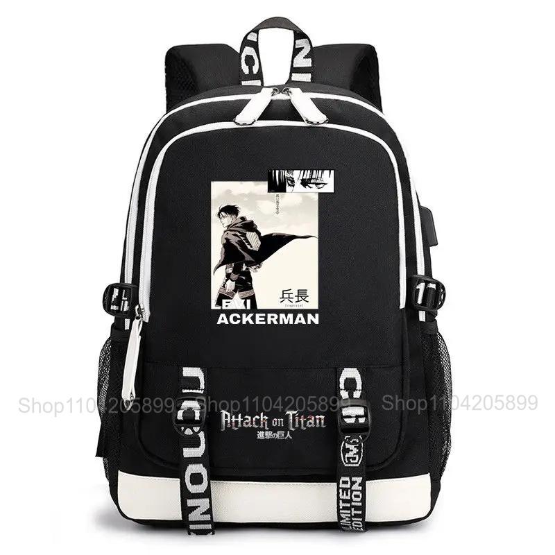 Attack On Titan Backpack,Anime Large Capacity Student SchoolBag Boys Mochilas Daily Bookbag Casual Portable Rucksack