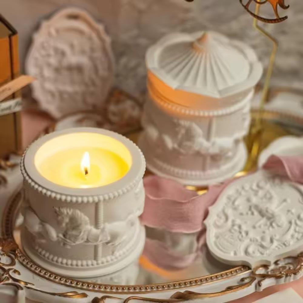 DIY Crafts Carousel Silicone Mould Elegant Candle Cup Molds Jewelry Box Mold  Holiday Party Gifts