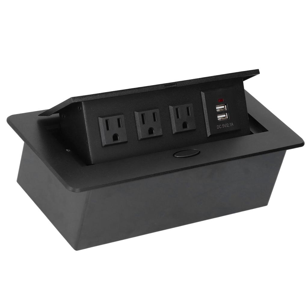 Steckdose Langsam öffnend Wasserdicht Moderne Einbausteckdose Steckdosenleiste Schreibtischsteckdose mit USB-Aufladung