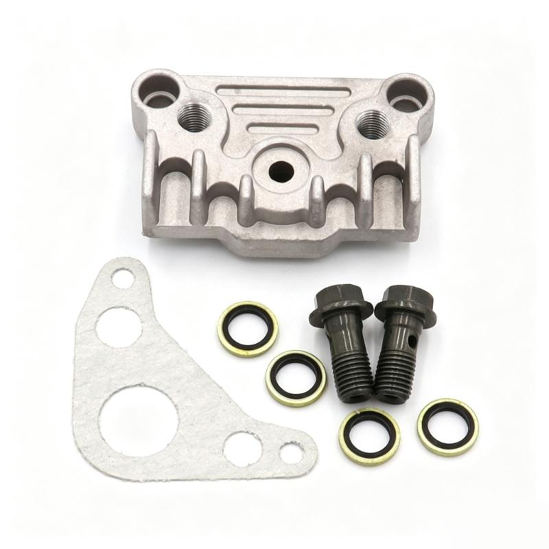 Horizontal Engine Repair Side Cover Kit for 50 110 125 140cc, Metal Oil Line Conversion Cover with Gasket and 2 Bolts