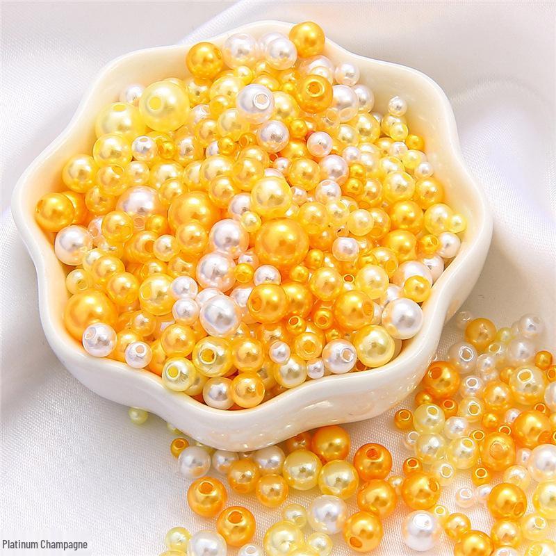 Iridescent ABS Imitation Pearl Round Beads for DIY Decoration and Macaron Makeup Box Filling