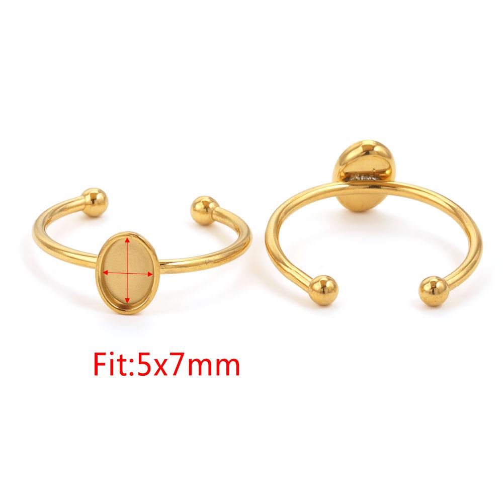 10 Stück Verstellbare Edelstahl Offene Ringfassungen Leere Basis Fassung Cabochon Ringe Für Schmuckherstellung DIY Fingerring Leere