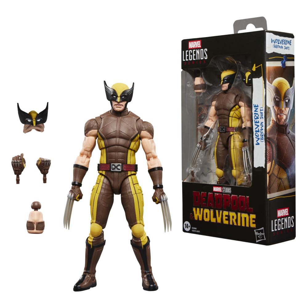 Hasbro MARVEL Legends Series Wolverine (Brown Suit), Marvel Studios Deadpool & Wolverine Collectible 15cm Action Figure G2366 (Authentic)