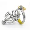 Stainless Steel Chastity Cage with Open Ring & Anti-escape Catheter, Male Lock for Adult Fetish & BDSM Control