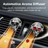 Car Vent Fragrance Accessory Skull Clips, Metal Head Air Dark Aesthetic Decor Freshener Charm, Halloween Auto Interior for Men Women Retro Style