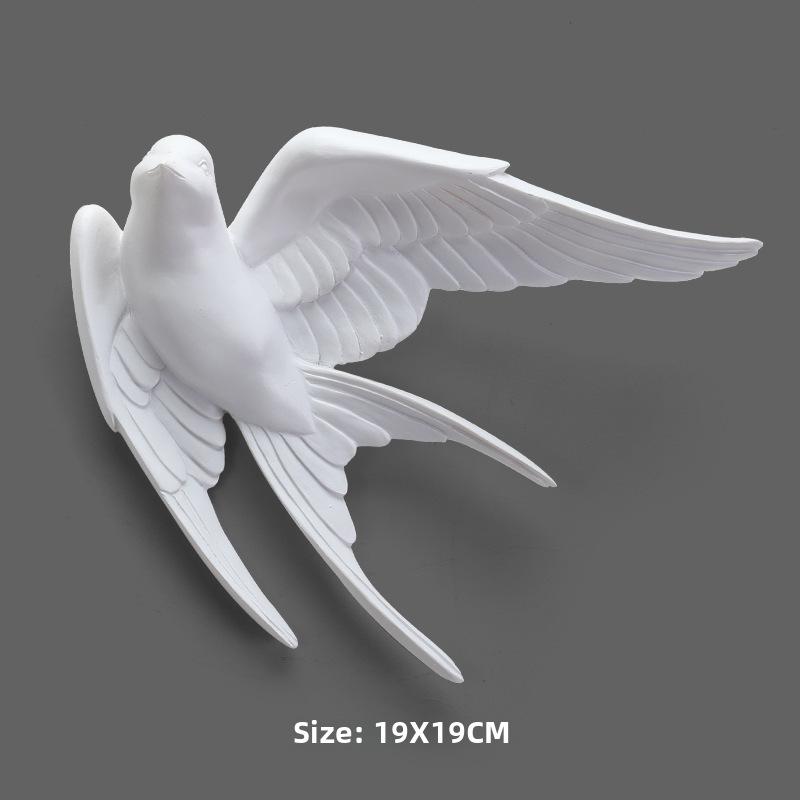 Nordic Living Room Wall Decoration Pendant Entrance Restaurant Creative Art 3d Bird Hanging Light Luxury Wall Hanging Swallow