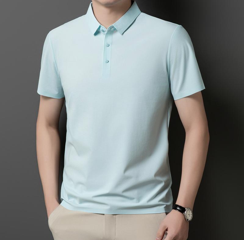 Ice Silk POLO Shirt Short-sleeved T-shirt Casual Polo Shirt T-shirt