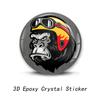 3D Creative Epoxy Dome Car Sticker Gorilla Gorilla Smoking Gorilla with Glasses PVC Car Motorcycle Helmet Laptop Vinyl Decal