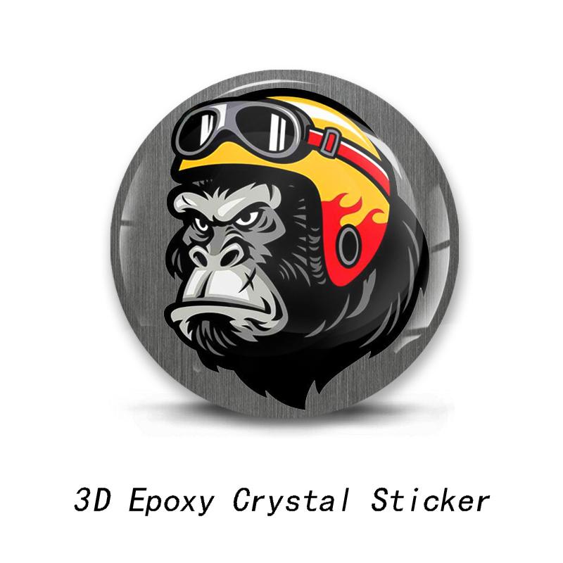 3D Creative Epoxy Dome Car Sticker Gorilla Gorilla Smoking Gorilla with Glasses PVC Car Motorcycle Helmet Laptop Vinyl Decal
