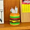 Delicious Burger Pen Holder Cute Burger Pen Cylinder Bedroom Desk Decoration Storage Organizing Pen Container Gift for Friends