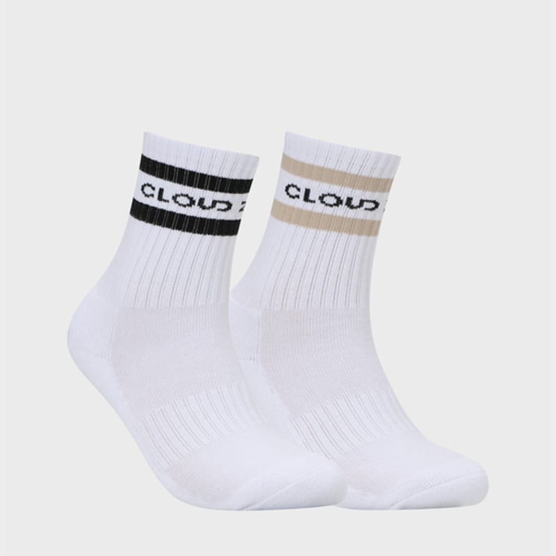 CLOUD ZERO 2S Crew Socks (2P) (0097056) CZFAF1SC903BG-WHITE