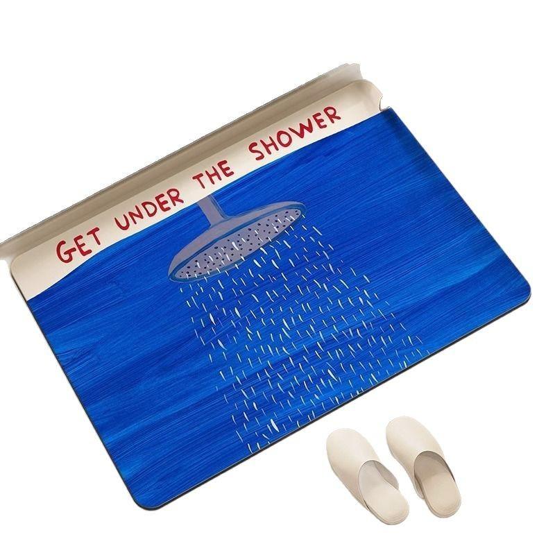 Silicone Diatom Mud Absorbent Bathroom Mat With Non Slip Texture For Shower And Toilet Entrance