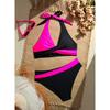 European and American New Swimwear Sexy Contrasting Bikini Two-piece Suit Cross Swimsuit Women's Small Fresh