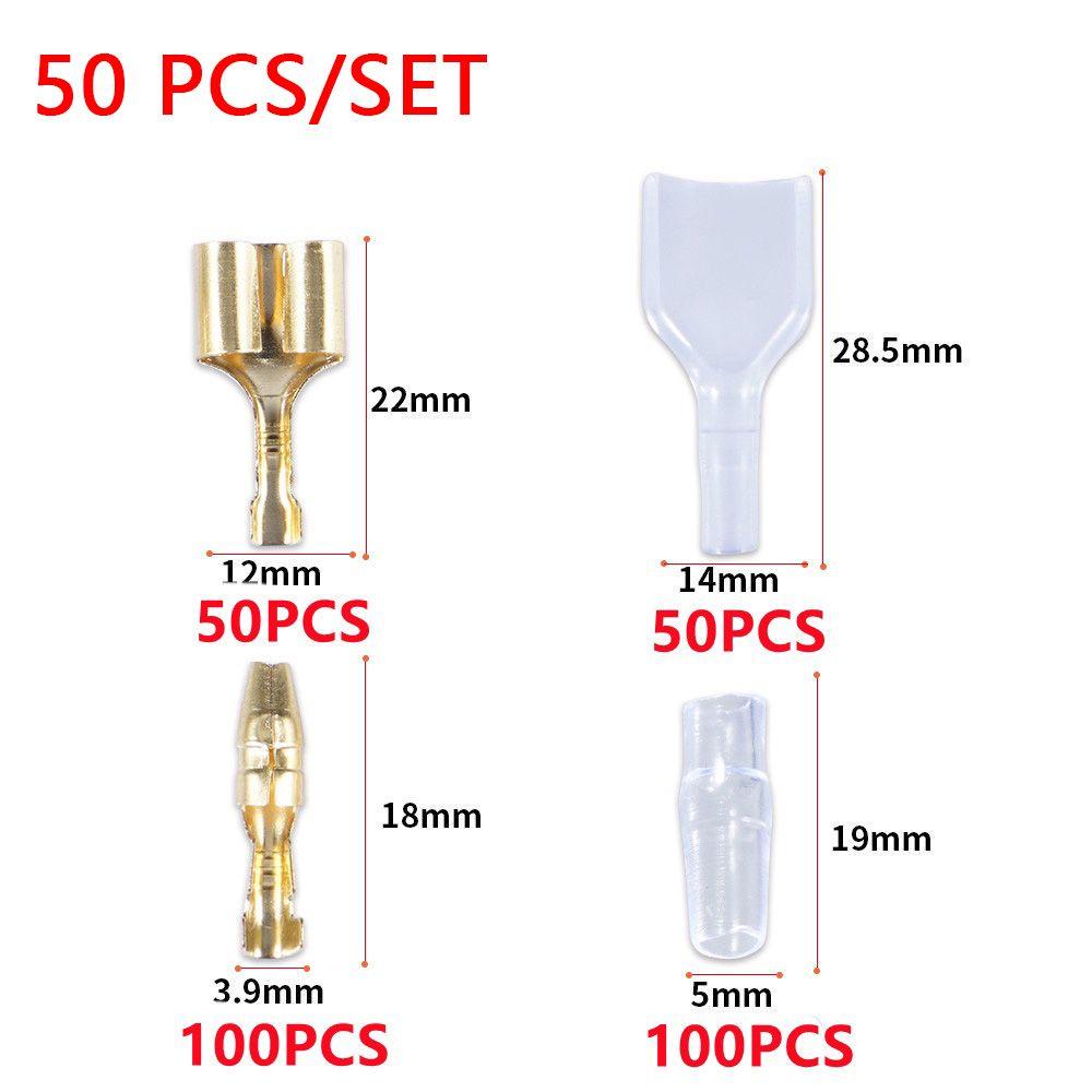 Tin Plated Copper Material Wire Connection Terminal Connector Set Transparent Sheath Male Female