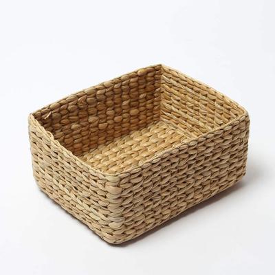 Rectangular Storage Baskets|Cane Or Bamboo Basket|Tray Online As Gift Hamper Basket|Wardrobe Basket(Small,Beige)