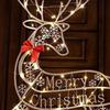Christmas Reindeer Decoration Outdoor Light Up Deer Family with Warm Light 2D Standing Deer for Holiday Yard Garden Lawn Decor