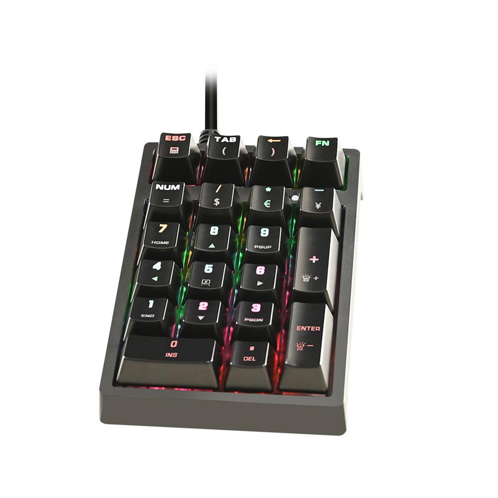 21 Tasten Digitales Keyboard Kabelgebunden Ergonomisch RGB-beleuchtet Mechanisches Keyboard Tastenkappen Empfindlich für Desktop Laptop für Büro Business