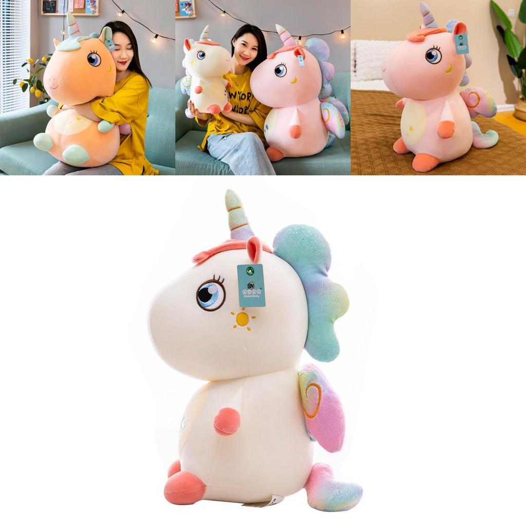 Adorable Soft Unicorn Plush Toy Round Fat Unicornio Angel Horse For Girls