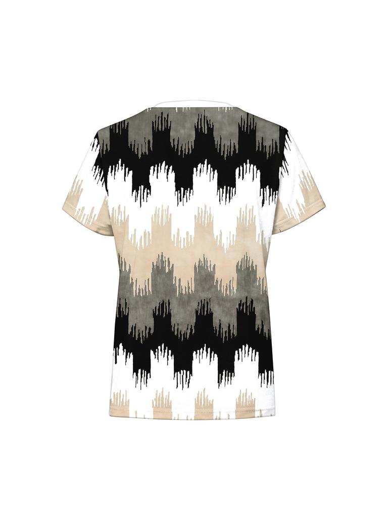 European and American Fashion Plus Size Women's Round Neck Casual Short-sleeved Tops