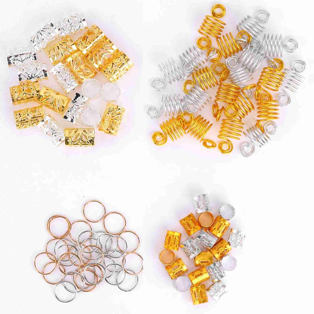 Dreadlock Hair Clips Hair Braid Loops 90pcs Hair Braid Rings Dreadlock Three ply Hair Clips Loops Decoration for Women & Girls