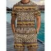 Fashion Men's Casual Suit 3D Casual Color Printing Summer T-shirt Shorts Simple