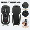 Key Fob Case Shell Fit for Ford Explorer Edge Mustange Fusion 5 Buttons Replacement Keyless Entry Remote Smart Key Fob Cover Casing with Button Pad &